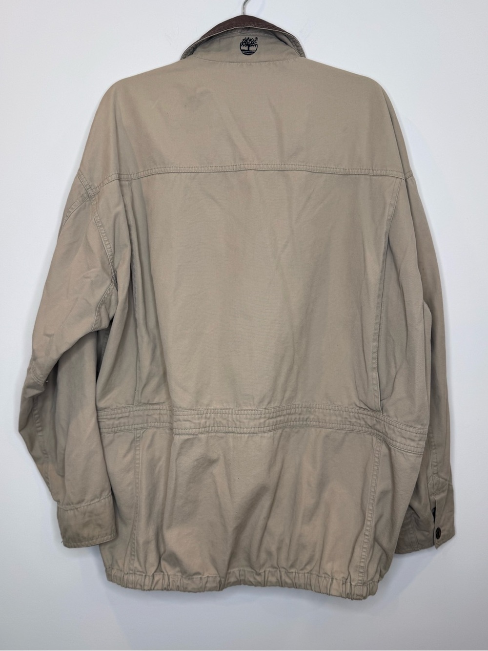 Vintage 1996 Timberland Rugged barn Jacket Beige Canvas Utility Coat pocket - Picture 14 of 15